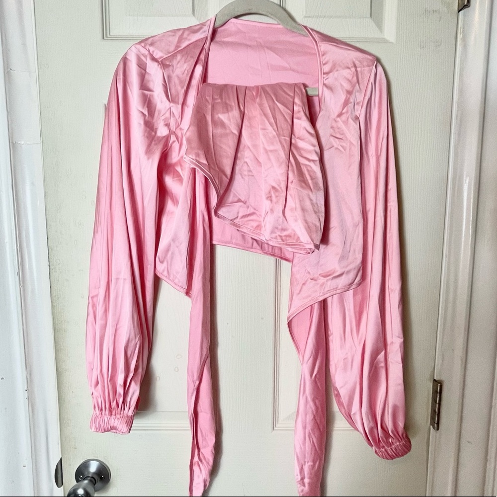 NEW two pieces set pink crop top shorts summer womens M;L - Picture 5 of 16